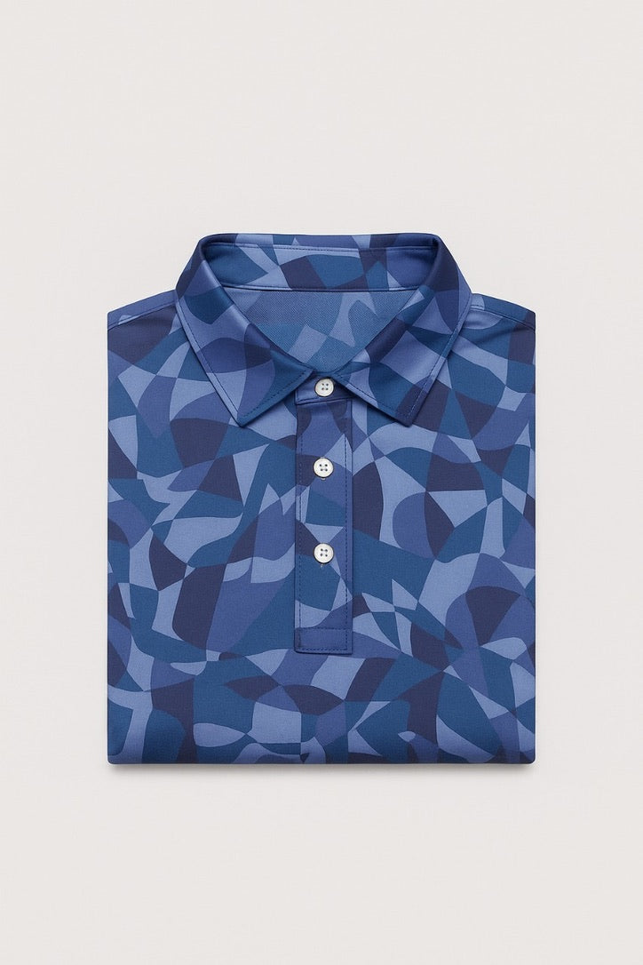 Men Fabric Collar Eagle Polo